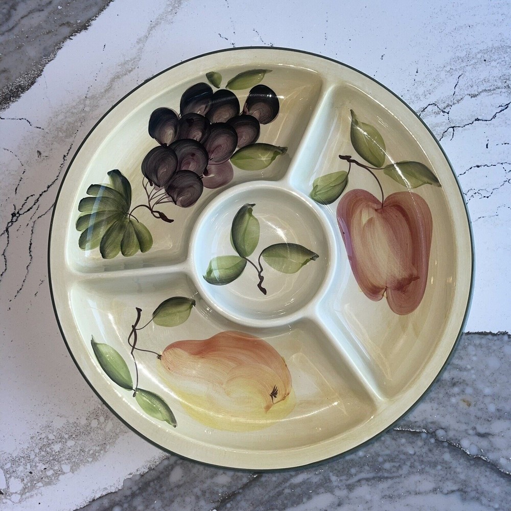 Vintage Marketplace Italian Toscana Verde Fruit Sectioned Serving Platter
